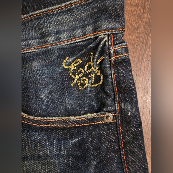 Vintage Ed Hardy Jeans 2000'S Y2K Death Before Dishonor Baggy Denim RARE - Picture 3 of 11